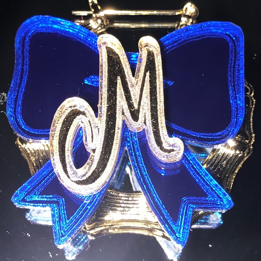 Chic Customize Mirror Bow Hoop Initial Earrings